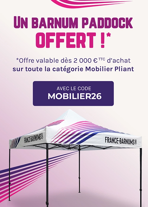 Barnum paddock offert pour 2000 euros d'achat sur la catégorie mobilier pliant
