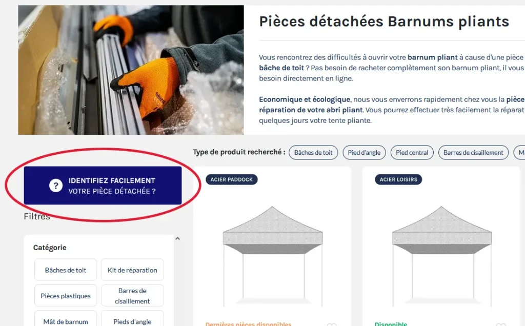 Où trouver le module pièces détachées France Barnums ?